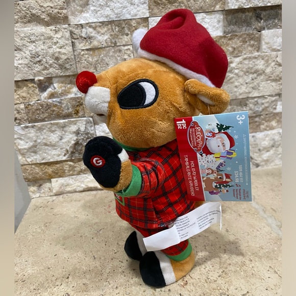 GEMMY 11 inch MUSICAL ANIMATED RUDOLPH THE RED NOSED REINDEER CHRISTMAS PLUSH - Picture 3 of 6